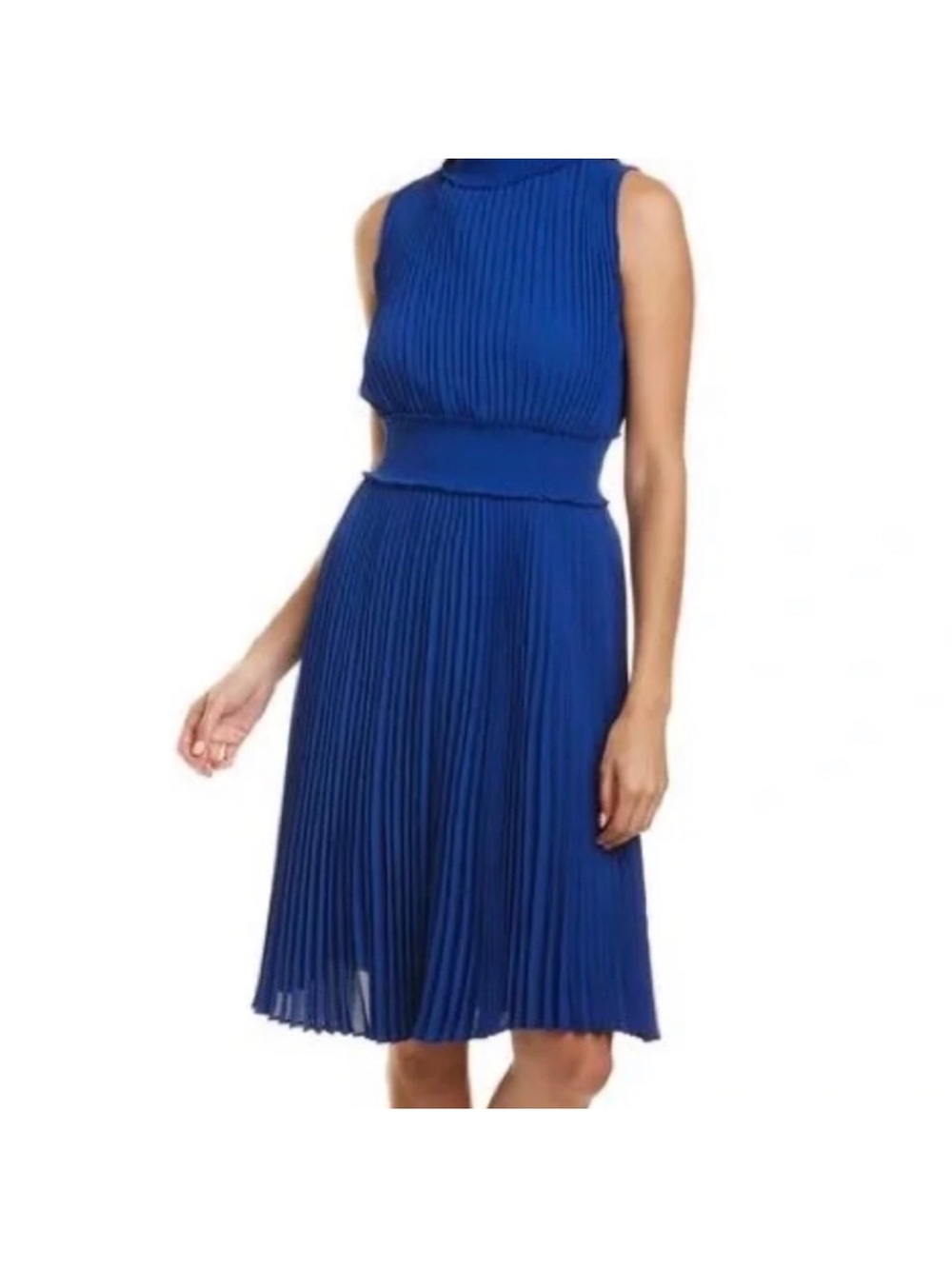 Nanette Lepore Sleeveless Pleated Dress in Cobalt Blue size 4